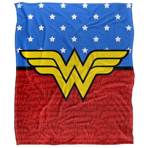 Wonder Woman Red And Blue Silky Touch Super Soft Throw Blanket 152 X 127 Cm