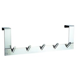 MSV Inox Coat Hook with 5 Stainless Steel Hooks, Silver