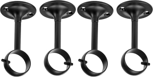 Amazon Basics Metal Curtain Pole Ceiling Brackets for up to 25 mm Curtain Rod, Set of 2, Black (Pack of 2)
