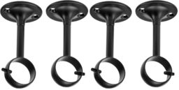 Amazon Basics Metal Curtain Pole Ceiling Brackets for up to 25 mm Curtain Rod, Set of 2, Black (Pack of 2)