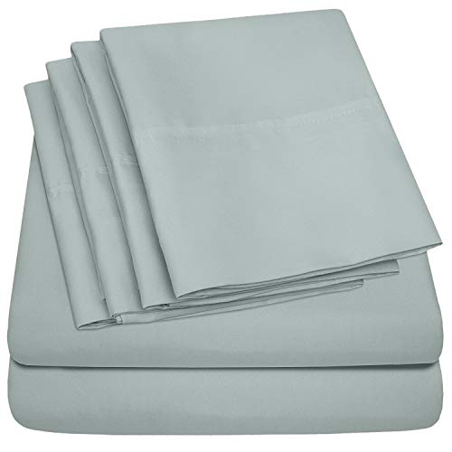 Sweet Home Collection 6 Piece Bed Sheet Set, Twin XL, Slate