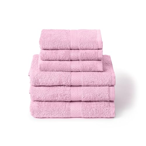 Caleffi Set of 6 Bath Towels with Guest – Consisting of 3 x Face Towel 55 x 100 cm + 3 x Bidet Towel 40 x 60 cm – 100% Soft and Ultra Absorbent Cotton – Shower, Face and Hospitality Bath Set