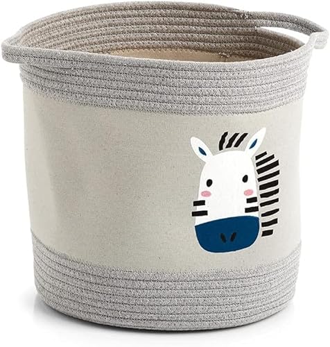 Toy Basket - Storage Basket - Nursery Basket - Toy Organizer - Book Basket - Nursery Organiser - Toy Box - Cotton Toy Box 30 x 30 cm (Zebra)