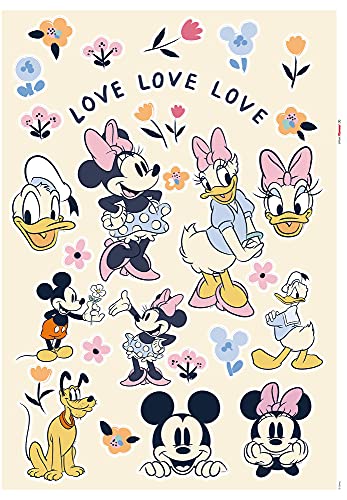 Komar Disney 14100h Wall Tattoo Love Love – 50 x 70 cm (Width x Height) – 40 Pieces – Mickey Mouse Decorative Sticker Wall Sticker Wall Decoration Children's Room