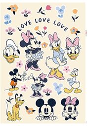 Komar Disney 14100h Wall Tattoo Love Love – 50 x 70 cm (Width x Height) – 40 Pieces – Mickey Mouse Decorative Sticker Wall Sticker Wall Decoration Children's Room