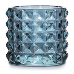 AmeliaHome Glass Tea Light Holder 7 x 6.5 cm Malaga Dark Blue