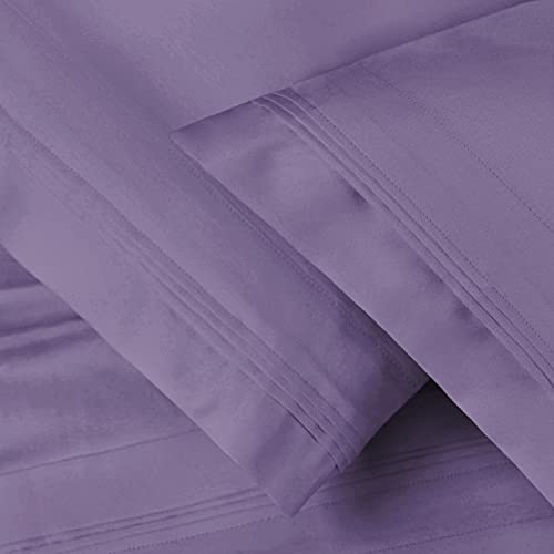 SUPERIOR 650-Thread Count Egyptian Cotton 2-Piece Standard Pillowcase Set, Wisteria