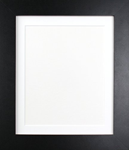 FRAMES BY POST 39 x 15 mm Wide London Photo Poster Frame For Picture Size 6 x 4-Inch, Black With White Mount, 9 x 7-Inch