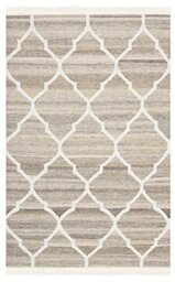 Safavieh Moroccan Boho Tribal Indoor Flatweave Rectangle Area Rug, Natural Kilim Collection, NKM317, in Light Grey / Ivory, 152 X 244 cm for Living Room, Bedroom or Any Indoor Space