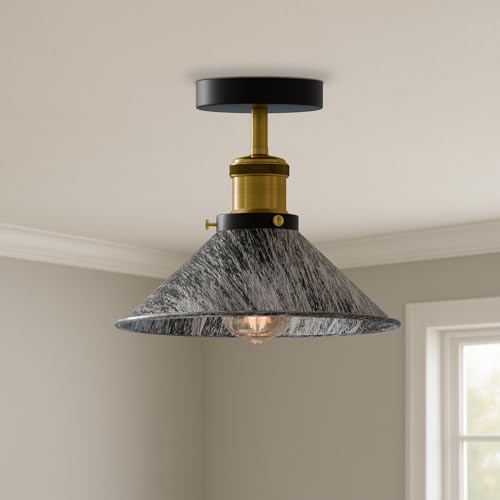 LEDSone French Gold Industrial Metal Lamp Shade 22cm Wide, 9cm - View #4