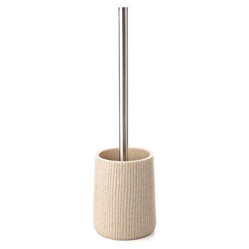 TATAY Toilet Brush Polyresin - Elegant and Decorative Design - Countertop Toilet Brushes - 10.1 x 10.1 x 35.5 cm - Saigon Collection - Beige