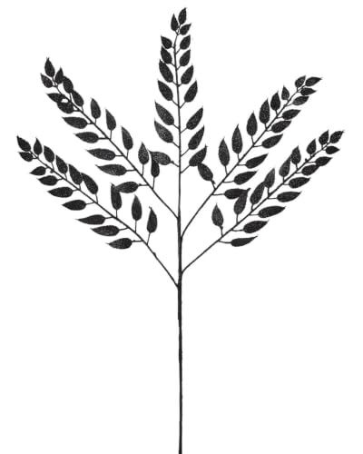 Black Leaf Christmas Tree Spray, 73cm Artificial Foliage - Black leaf spray, 73cm artificial Christmas foliage for trees, wreaths, garlands and festive arrangements