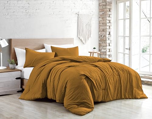 Jenny Sesal Duvet Cover Set – Solid Colour – 100% Pure Cotton – Made in Italy Double – Single – Duvet Cover and Pillowcases Set (Yellow Gold, Single)