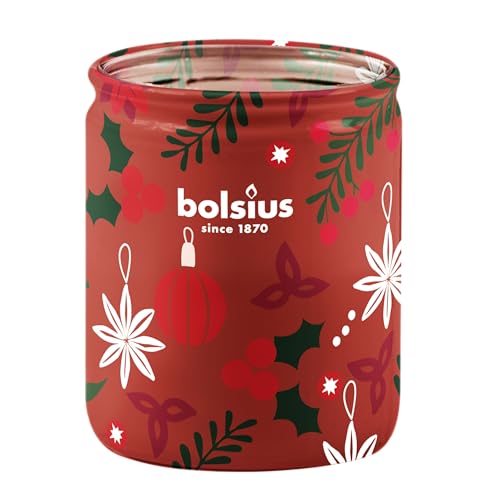 Bolsius – Merry Moments - Scented Candle - 6 Pieces - Burn Time of 23 Hours - 82 x 68 mm - Natural Extracts - Contains Vegan Wax - Palm Oil Free