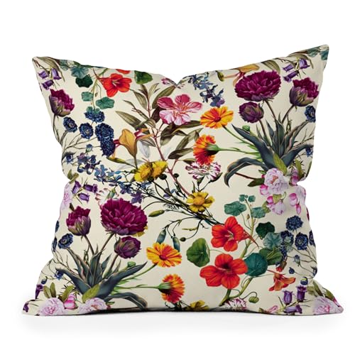 "Society6 Burcu Korkmazyurek Magical Garden V Indoor Throw Pillow, 18""x18"", Multi"