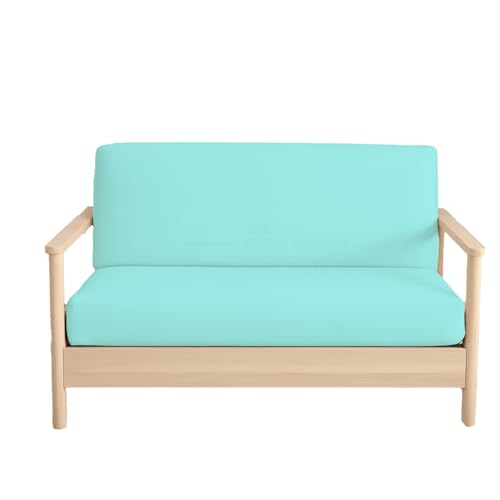 Twin Size Futon Covers - 100% Egyptian Cotton Futon Slipcovers Aqua - Zippered Couch Cover Sofa Bed Protector, Sleeper Sofa Cover, Machine Washable