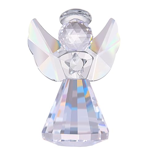 LONGSHENG Crystal Angel Figurine Ornaments Glass Art Crafts Christmas Collecible Gift for Home and Office Christmas Festivals Decor