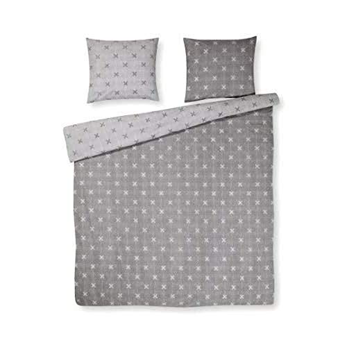 daydream Daan Duvet Cover Grey, Cotton, 200 x 200/220 cm
