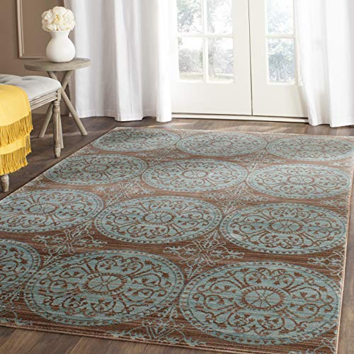 Safavieh Craft Art-Inspired Indoor Woven Rectangle Area Rug, Valencia Collection, VAL214, in Brown / Alpine, 152 X 244 cm for Living Room, Bedroom or Any Indoor Space