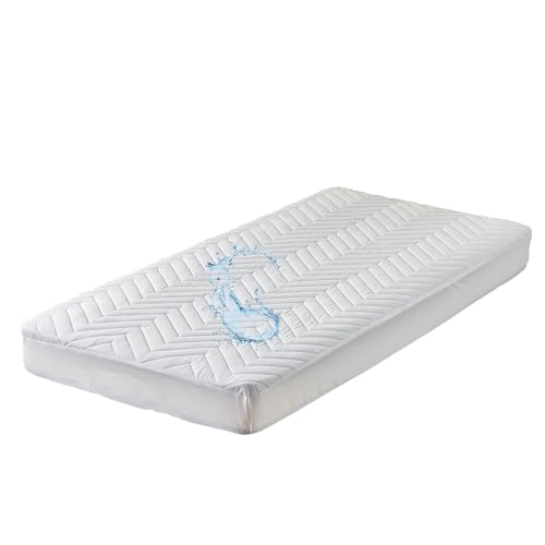 Kingnex Quilted Waterproof RV Bunk Mattress Protector Pad - Cot Size Fitted Sheet Style Cover or 30x75 Narrow Twin Bed