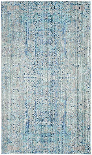 Safavieh Metro-Mod Indoor Woven Rectangle Area Rug, Mystique Collection, MYS971, in Light Blue / Multi, 91 X 152 cm for Living Room, Bedroom or Any Indoor Space