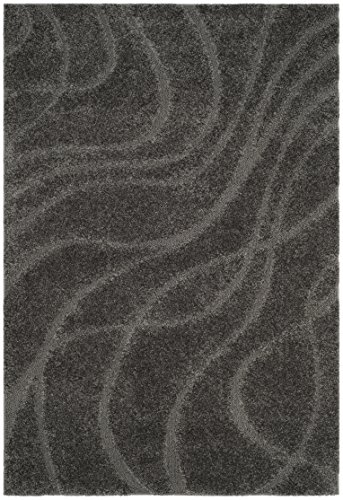 Safavieh Florida Shag Collection Shaggy Rug for Living Room Dining Room Bedroom High Pile Grey and Grey 24 x 36 Inch