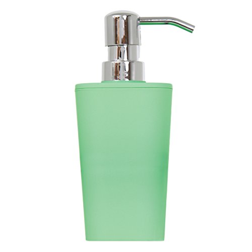 MSV Appearance Brushed Stainless Steel Covering Rubber Oil Coated Soap Dispenser, Green