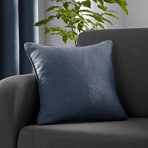 Fusion - Navy Cushion (43 x 43cm) - Filling Included - Piped Edge - Matching Curtains Available - Navy Blue Cushion with Cover Included/Cushion Insert - Strata Collection