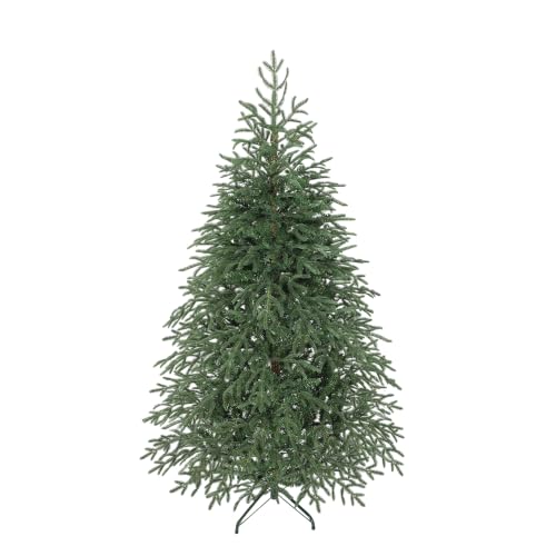HOMCOM 6 ft Artificial Christmas Tree, 1814 Realistic Dense Branches, Green - Full Spruce, Hinged Xmas Tree, Metal Stand, Easy Assembly