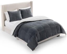 UGG 00519 Blissful Full-Queen Comforter Set Ultra Soft Velvety Flannel Oversized Comforter and Pillow Machine Washable Soft Cozy Bedding Queen Size Blanket Set for Bedroom Accent, Full/Queen, Imperial
