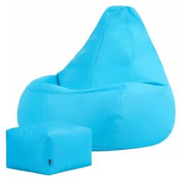 Bean Bag Bazaar Outdoor Bean Bag & Footstool with Filling Included, Aqua