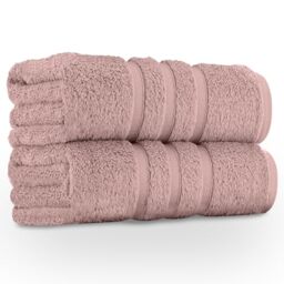 GC GAVENO CAVAILIA Large Bath Sheets 2 Pack - 100% Egyptian Cotton - Quick Dry Extra Large Towels - Easycare & Durable - Blush Pink
