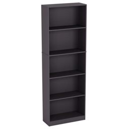 Vida Designs Cambridge 5 Tier Extra Large Bookcase, Grey Wooden Shelving Display Storage Unit Office Living Room Furniture