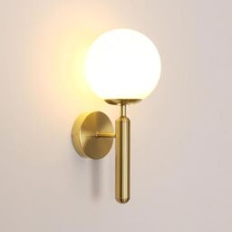 Comely Indoor Wall Lamp, E27 Wall Sconce Lights with Milky Glass Lampshade
