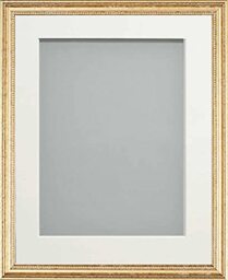 Frame Company Beatrice Range Gold Ornate Wooden Picture Frame With White Mount, 20x16 for 15x10 *Choice of Mount Colours and Sizes* Fitted with Real Glass