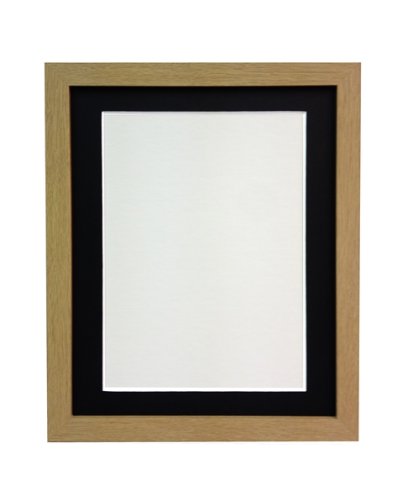 "FRAMES BY POST 25mm wide H7 Oak Picture Photo Frame with Ivory Mount 6""x4"" for Pic Size 4""x3"""