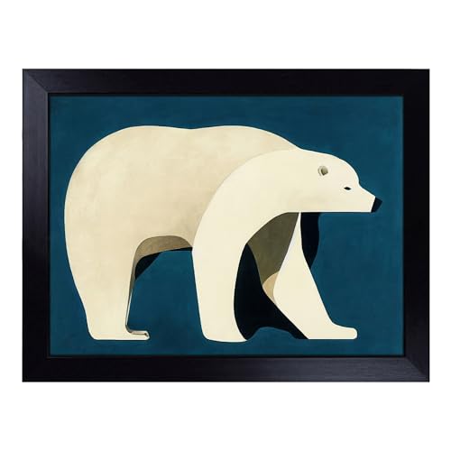Lap Tray with Bean Bag Cushion, Radiant Polar Bear Abstract - Handmade in the UK, Raised Wooden Edge, Padded Cushion, Heat-Resistant Wipe-Clean Surface, for Meals, Laptops and Crafts