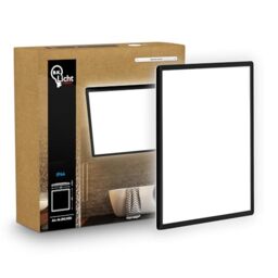 B.K.Licht - LED Panel, Slim, 4000K Neutral White, Indirect Backlighting, IP44 Splash-Proof, Ceiling Lights, Bathroom Light, Bathroom Lights Ceiling, Living Room, 42 x 42 x 3 cm, Black