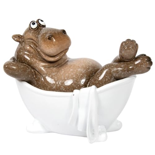 Lesser & Pavey Novelty s Hippo Bathtime Decor Figurine - Fun Bath Theme, Charming Hippo Design, Playful Decorative Accent, Shelf Display , Ideal for Home and Office Decor
