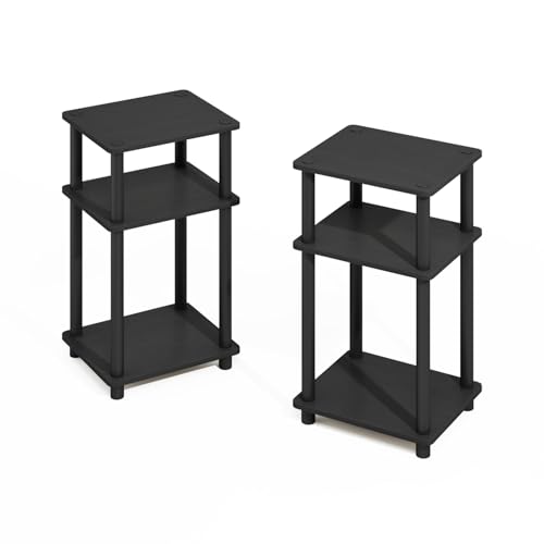 Furinno TURN-N-TUBE Storage Shelves, Stackable Standing Shelf, Open Corner Shelf, for Organization and Storage, Living Room, Garage, Home Office, Americano