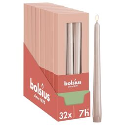 Bolsius Essentials - Smooth Taper Candles - Light Pink - 9.6 in - Pack of 32-7.5 Hours - Decorative Candles - No Palm Oil - with Natural Plant Wax