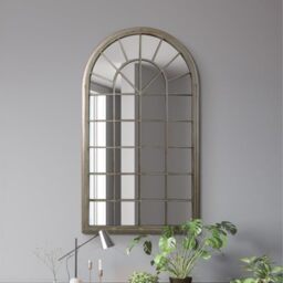 "The Somerley - Country Rustic Framed Arched Leaner Metal Wall Mirror 51"" X 30"" (129CM X 76CM)"