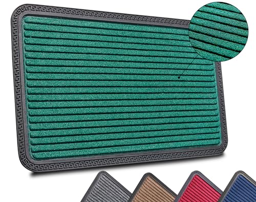 HANSE Home Mix Mats Doormat for Indoor and Outdoor Use - Dirt Trapper Mat Door Mat Non-Slip Weatherproof Door Mat for Hallway, Patio, Entrance Area - 45 x 75 cm, Green