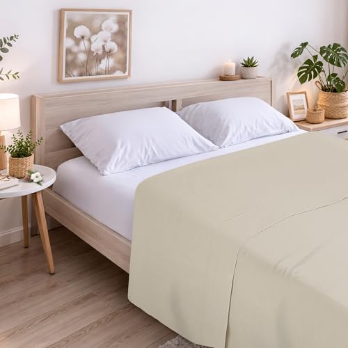 ECOMMERC3 - Top Sheet for 90 Bed 100% Soft Cotton, Breathable Extra Soft Top Sheet Anthracite