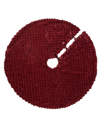 Faux Fur Diamond Tree Skirt, Burgundy, 122 cm
