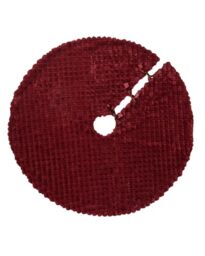 Faux Fur Diamond Tree Skirt, Burgundy, 122 cm