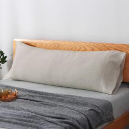 "S VICTORY SYMBOL Body Pillowcase,100% French Natural Linen Body Pillow Cover 20""x 54"",Super Soft & Breathable & Moisture-Absorbing, Envelope Closure"