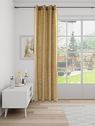 Homing Eyelet Curtain Opaque Crashop Look Modern Saffron Yellow Curtain
