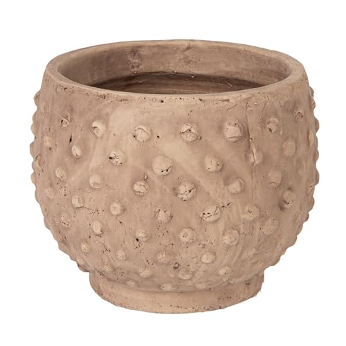 Creative Co-Op Distressed Terra Cotta Hobnail Planter, Greige