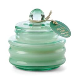Paddywax Scented Candles Beam Collection Small Artisan Luxury Glass Jar Candle with Lid, 85g, Bright Green - Misted Lime
